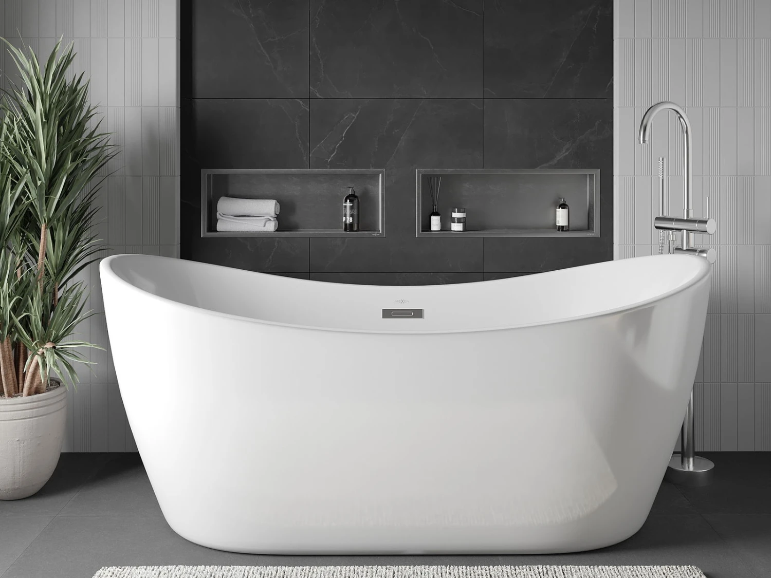 Mexen X-Wall-R Półka Wnękowa Z Kołnierzem 60 X 20 Cm, Inox - 1910602010 - obrazek 8