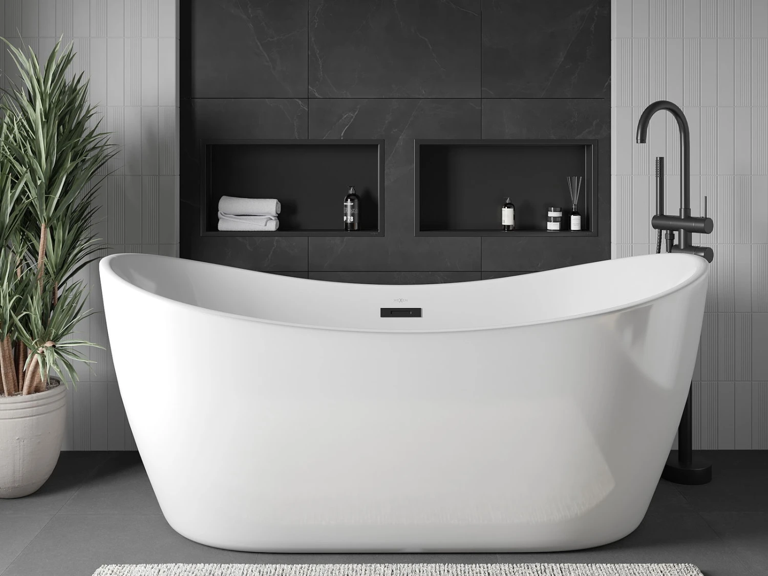 Mexen X-Wall-R Półka Wnękowa Z Kołnierzem 60 X 30 Cm, Czarna - 1970603010 - obrazek 8