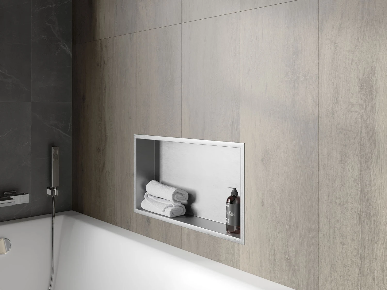 Mexen X-Wall-R Półka Wnękowa Z Kołnierzem 60 X 30 Cm, Inox - 1910603010 - obrazek 6