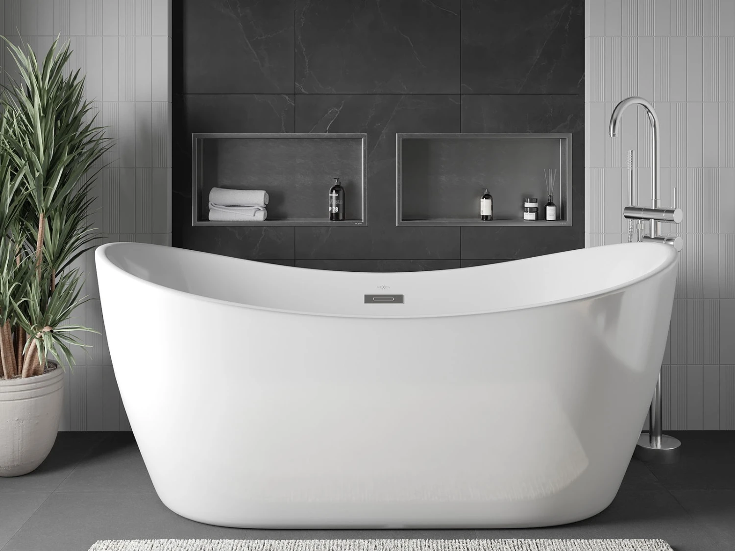 Mexen X-Wall-R Półka Wnękowa Z Kołnierzem 60 X 30 Cm, Inox - 1910603010 - obrazek 8