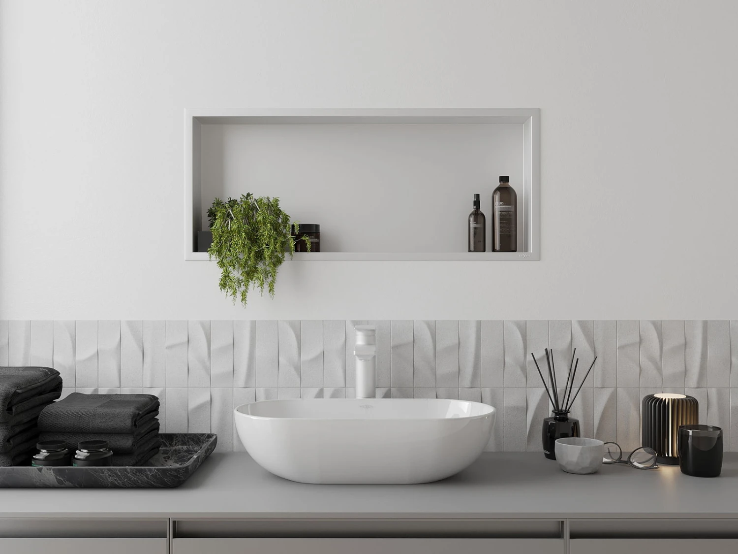 Mexen X-Wall-R Półka Wnękowa Z Kołnierzem 75 X 30 Cm, Biała - 1920753010 - obrazek 4