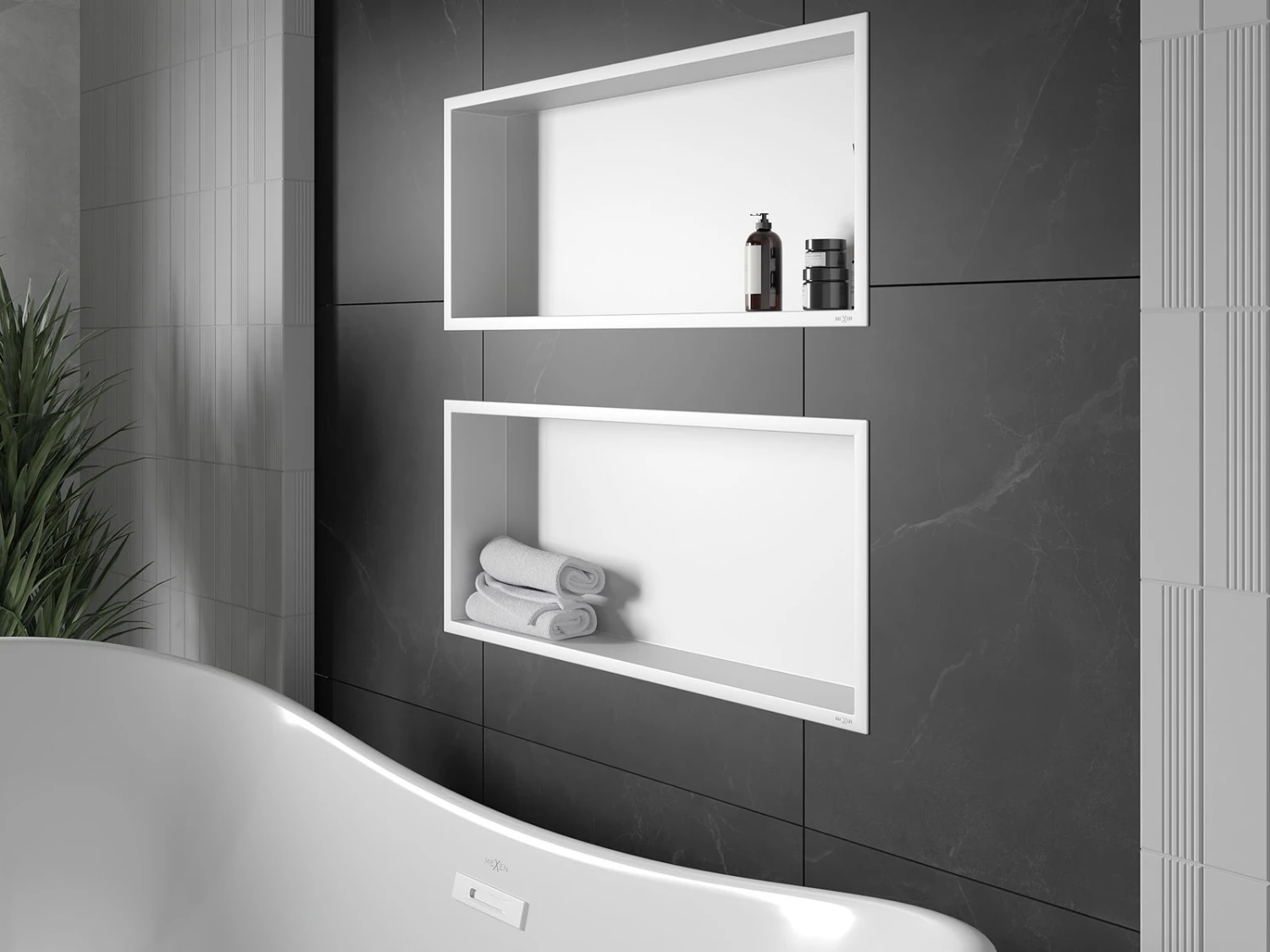 Mexen X-Wall-R Półka Wnękowa Z Kołnierzem 75 X 30 Cm, Biała - 1920753010 - obrazek 7