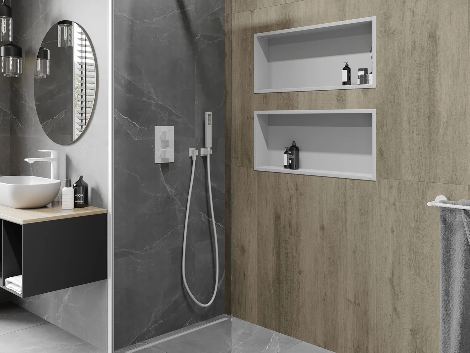 Mexen X-Wall-R Półka Wnękowa Z Kołnierzem 75 X 30 Cm, Biała - 1920753010 - obrazek 9