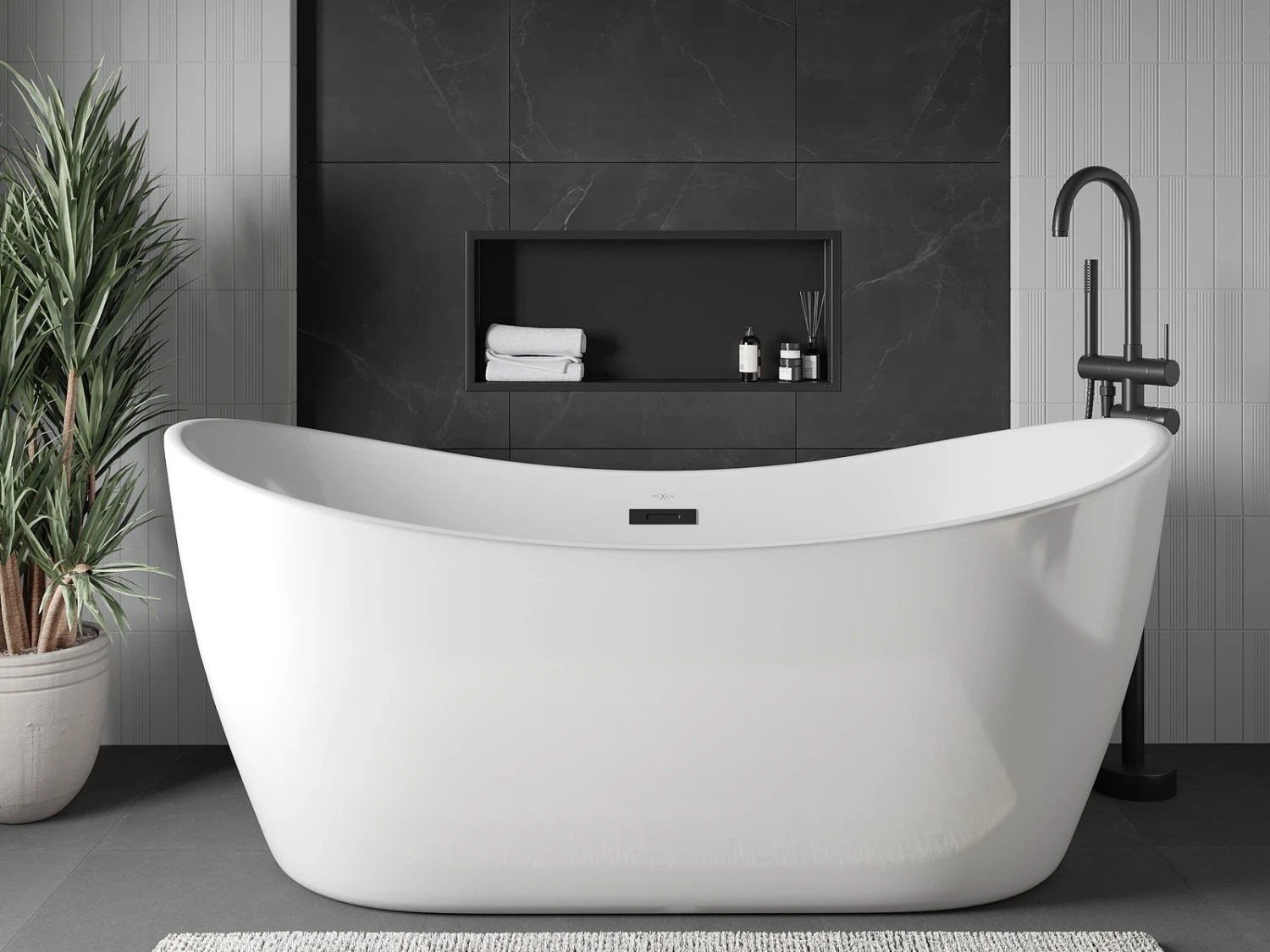 Mexen X-Wall-R Półka Wnękowa Z Kołnierzem 75 X 30 Cm, Czarna - 1970753010 - obrazek 2