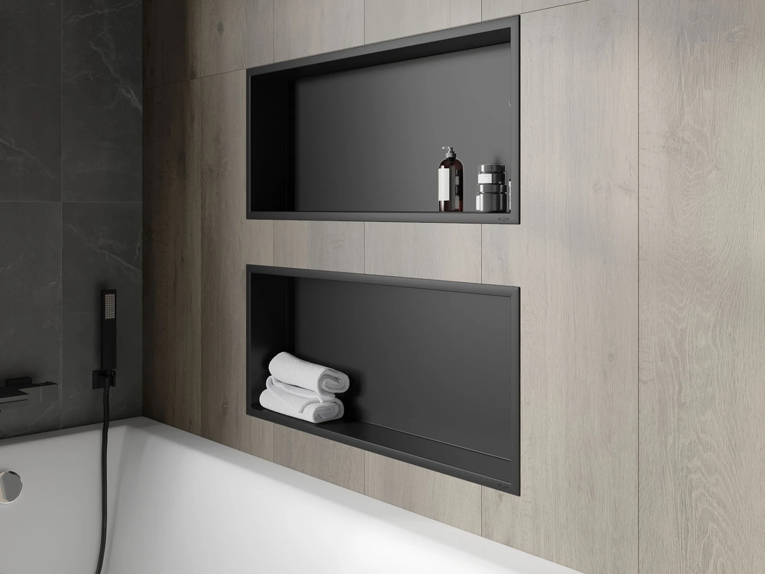 Mexen X-Wall-R Półka Wnękowa Z Kołnierzem 75 X 30 Cm, Czarna - 1970753010 - obrazek 11