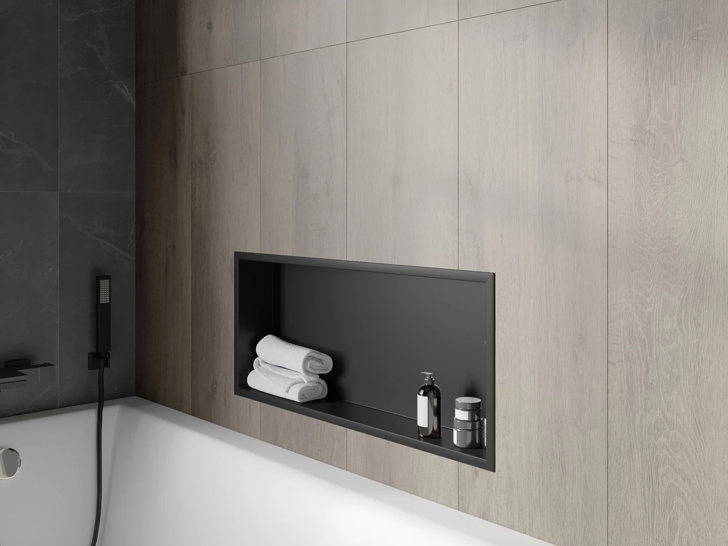 Mexen X-Wall-R Półka Wnękowa Z Kołnierzem 75 X 30 Cm, Czarna - 1970753010 - obrazek 6