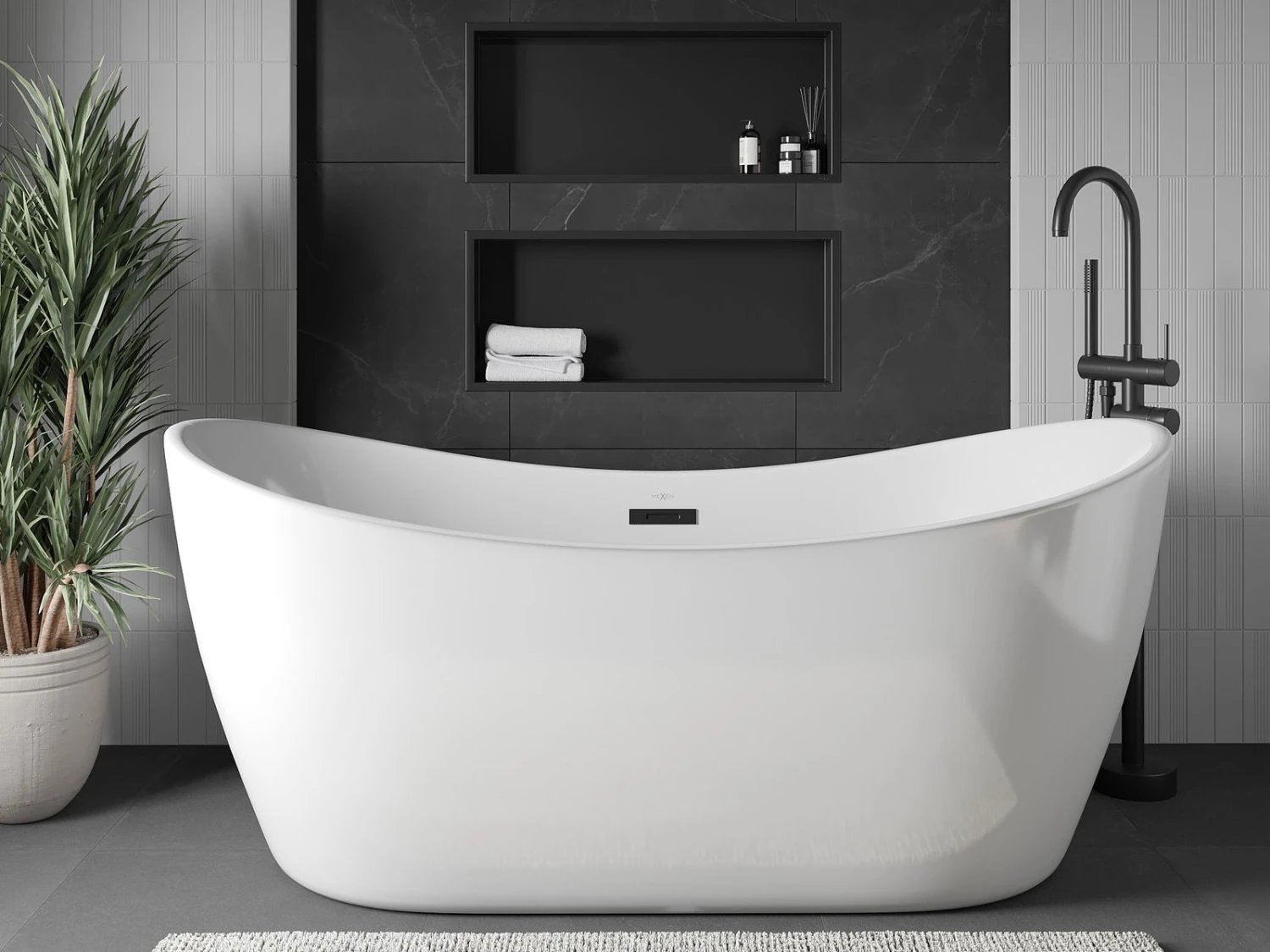 Mexen X-Wall-R Półka Wnękowa Z Kołnierzem 75 X 30 Cm, Czarna - 1970753010 - obrazek 8