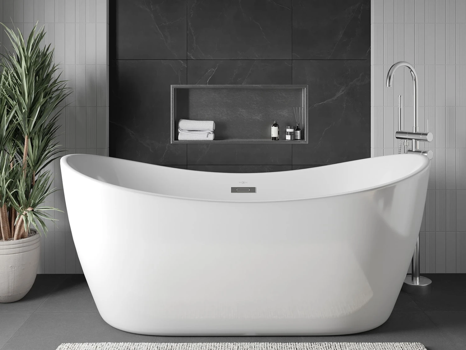 Mexen X-Wall-R Półka Wnękowa Z Kołnierzem 75 X 30 Cm, Inox - 1910753010 - obrazek 2