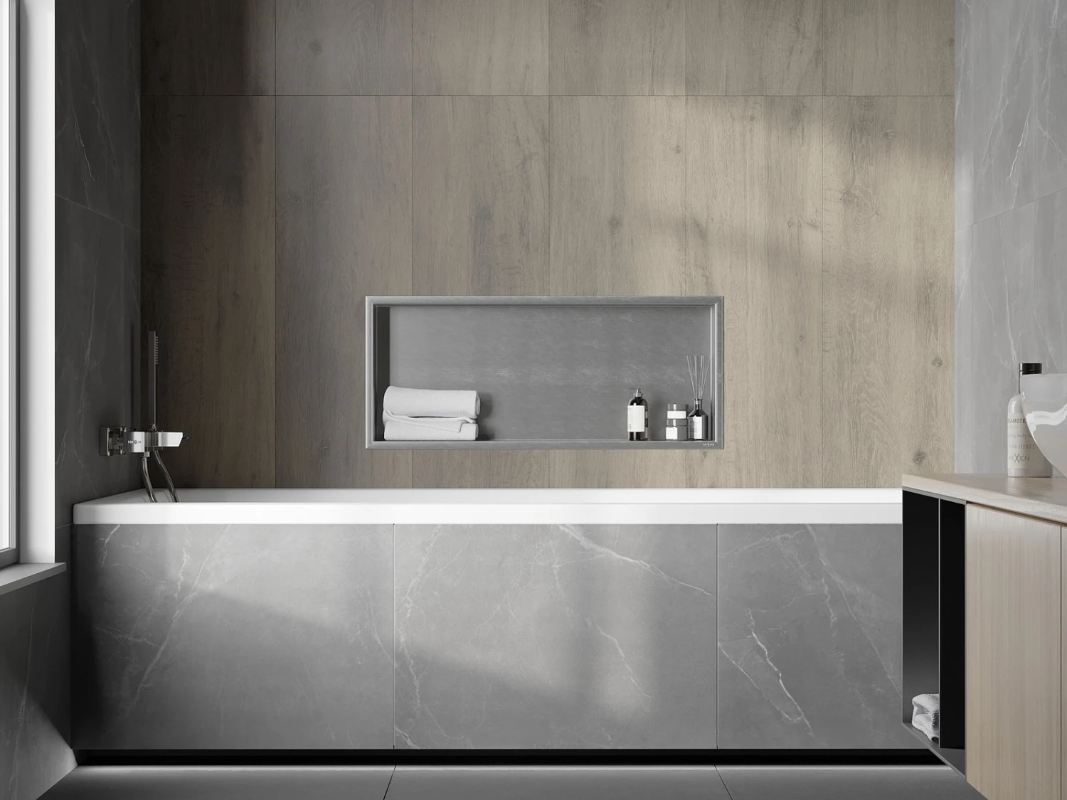 Mexen X-Wall-R Półka Wnękowa Z Kołnierzem 75 X 30 Cm, Inox - 1910753010 - obrazek 5