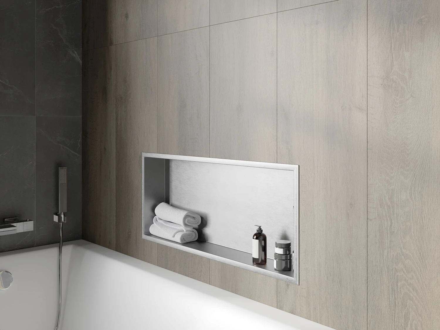 Mexen X-Wall-R Półka Wnękowa Z Kołnierzem 75 X 30 Cm, Inox - 1910753010 - obrazek 6