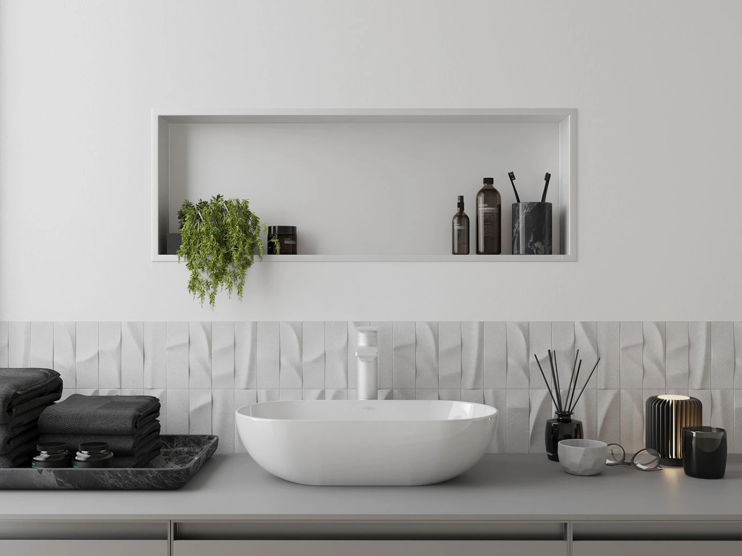 Mexen X-Wall-R Półka Wnękowa Z Kołnierzem 90 X 30 Cm, Biała - 1920903010 - obrazek 4