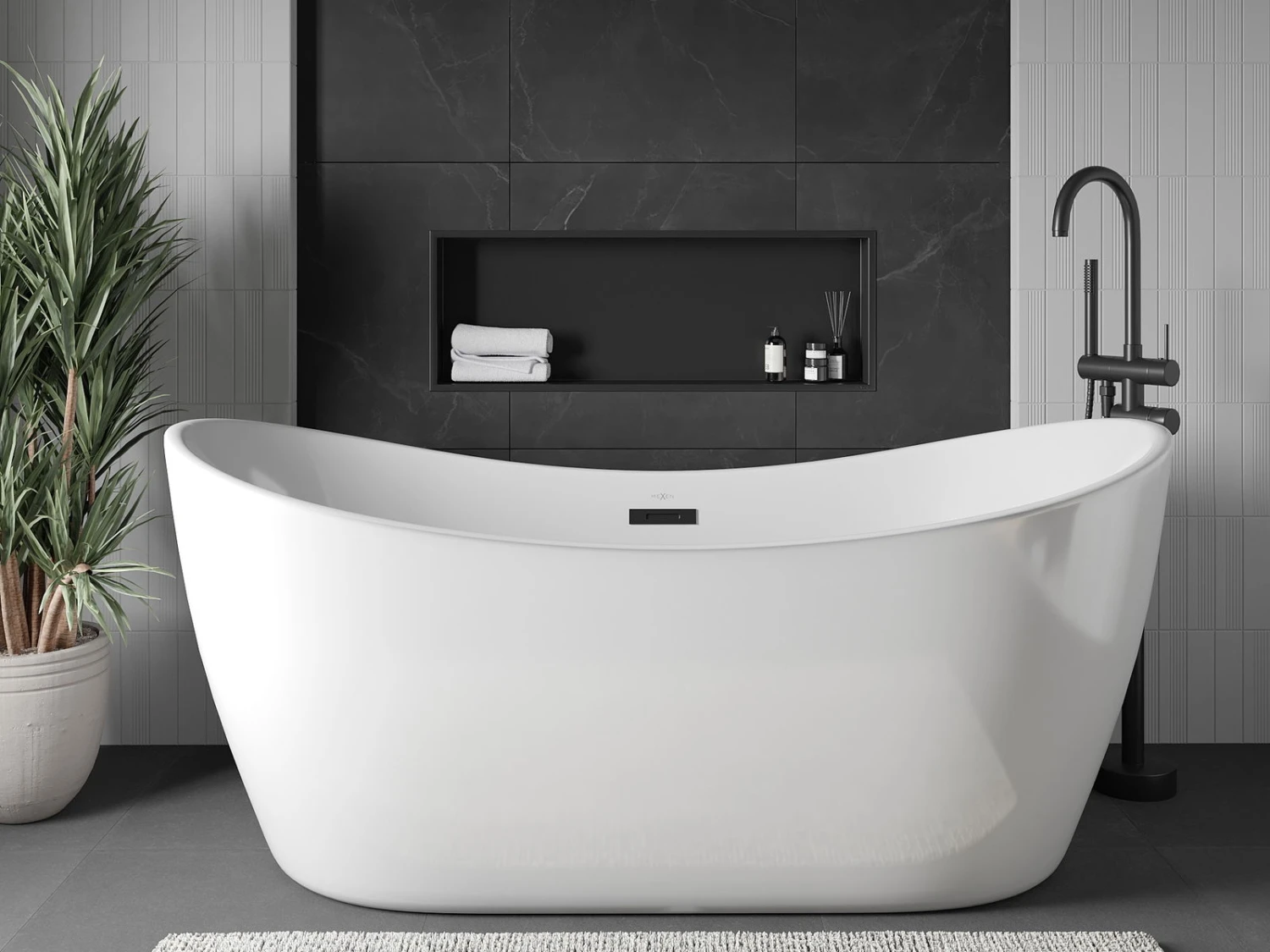 Mexen X-Wall-R Półka Wnękowa Z Kołnierzem 90 X 30 Cm, Czarna - 1970903010 - obrazek 2