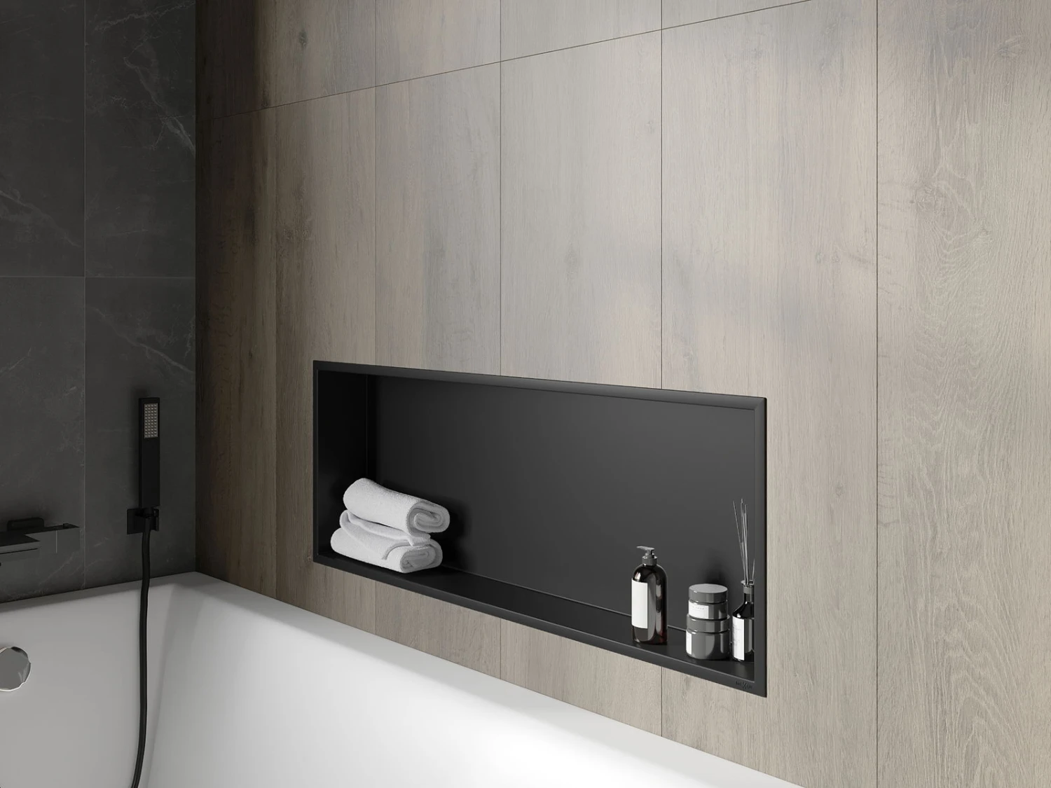 Mexen X-Wall-R Półka Wnękowa Z Kołnierzem 90 X 30 Cm, Czarna - 1970903010 - obrazek 6