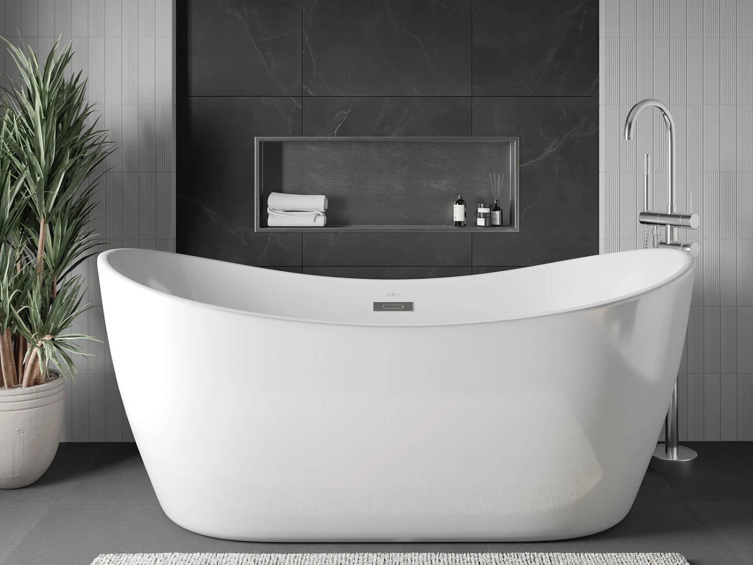 Mexen X-Wall-R Półka Wnękowa Z Kołnierzem 90 X 30 Cm, Inox - 1910903010 - obrazek 2