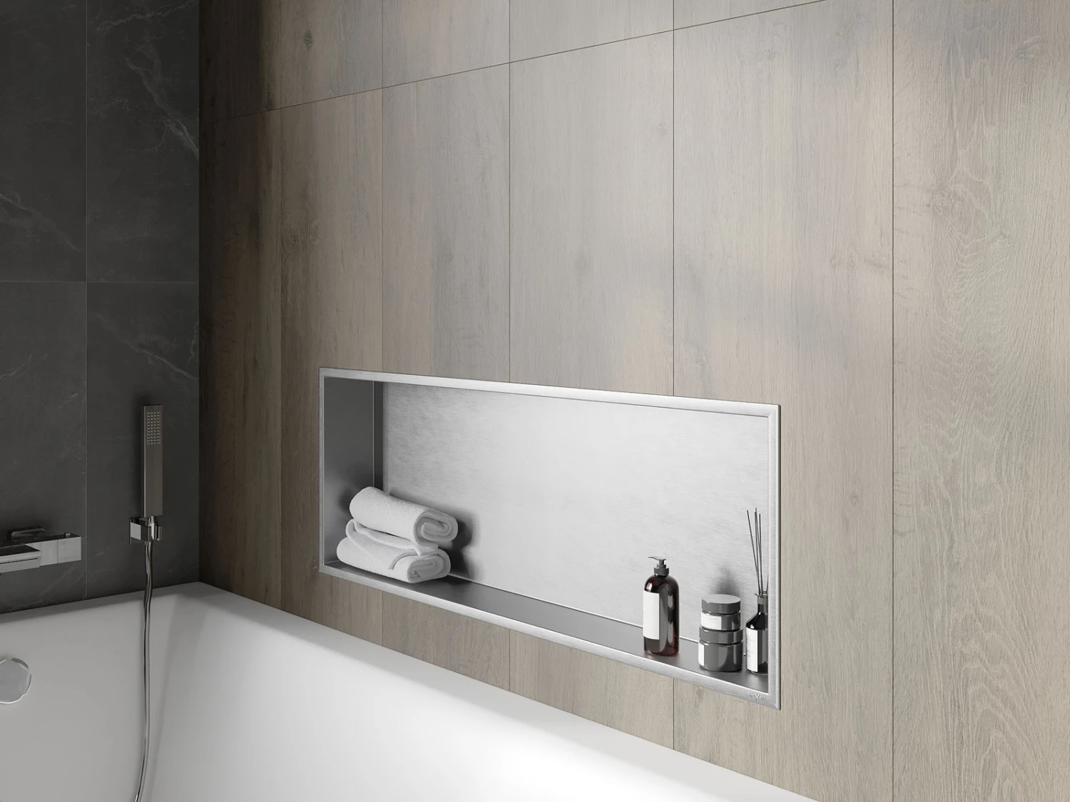Mexen X-Wall-R Półka Wnękowa Z Kołnierzem 90 X 30 Cm, Inox - 1910903010 - obrazek 6