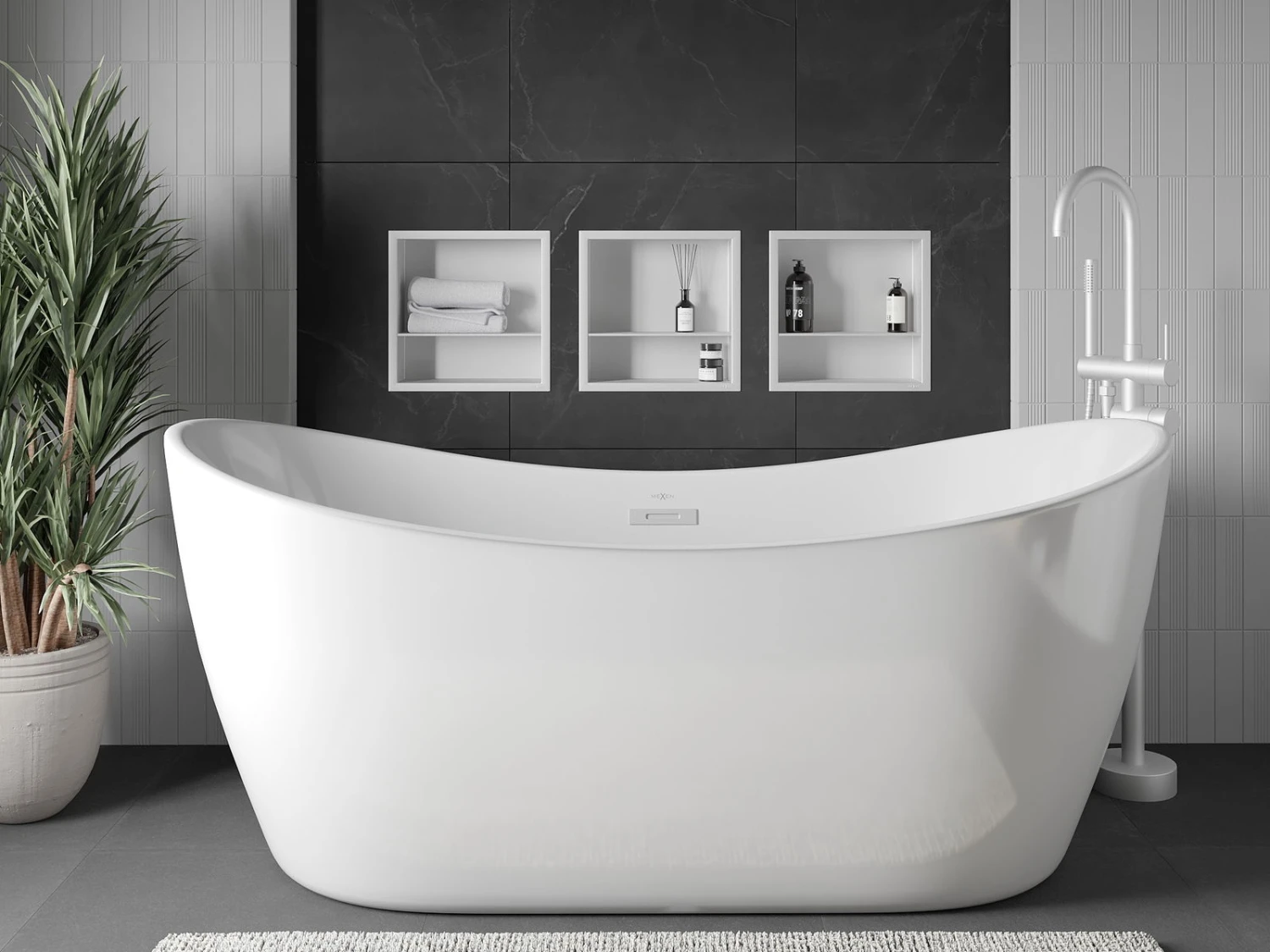 Mexen X-Wall-R Półka Wnękowa Z Kołnierzem I Półką 30 X 30 Cm, Biała - 1920303010S - obrazek 2