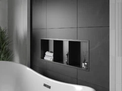 Mexen X-Wall-R Półka Wnękowa Z Kołnierzem I Półką 90 X 30 Cm, Czarna - 1970903010S