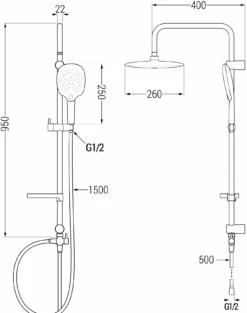 Mexen X22 Kolumna Prysznicowa, Chrom - 798222291-00