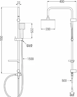 Mexen X45 Kolumna Prysznicowa, Chrom - 798454591-00