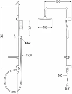 Mexen X49 Kolumna Prysznicowa, Biała/złota - 798494991-25