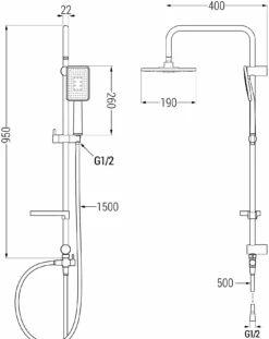 Mexen X54 Kolumna Prysznicowa, Biała/chrom - 798545491-21