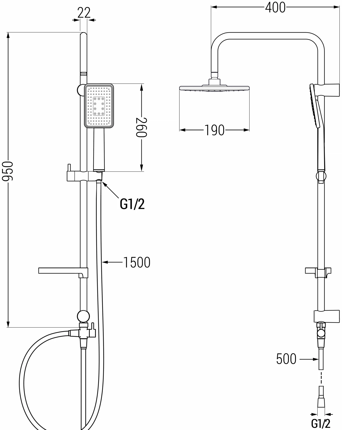 Mexen X54 Kolumna Prysznicowa, Biała/chrom - 798545491-21