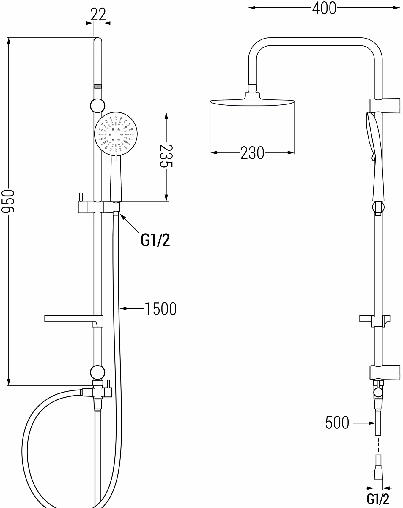 Mexen X67 Kolumna Prysznicowa, Czarna - 798676791-70