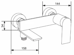 Mexen Zero R40 Bateria Wannowa Z Zestawem Prysznicowym, Złota - 7113R40-50